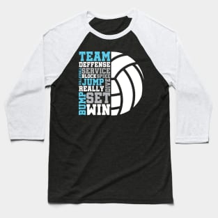 Volleyball Words Baseball T-Shirt